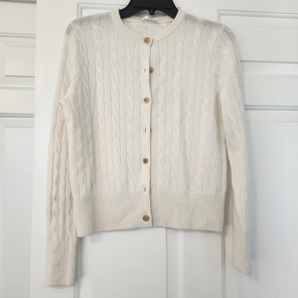 Cream Knit Cardigan Sweater